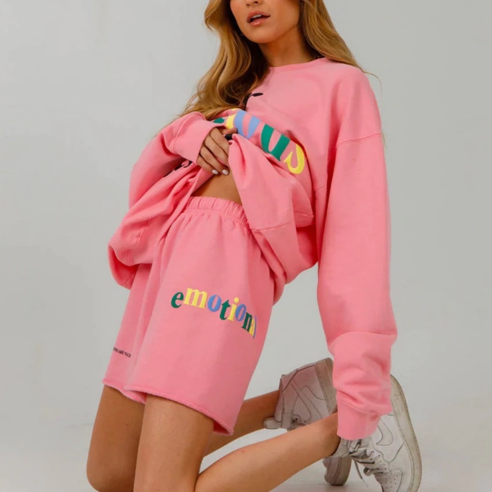 MAYFAIR Mayfair Group Pink Your Emotions Are Valid Casual Shorts